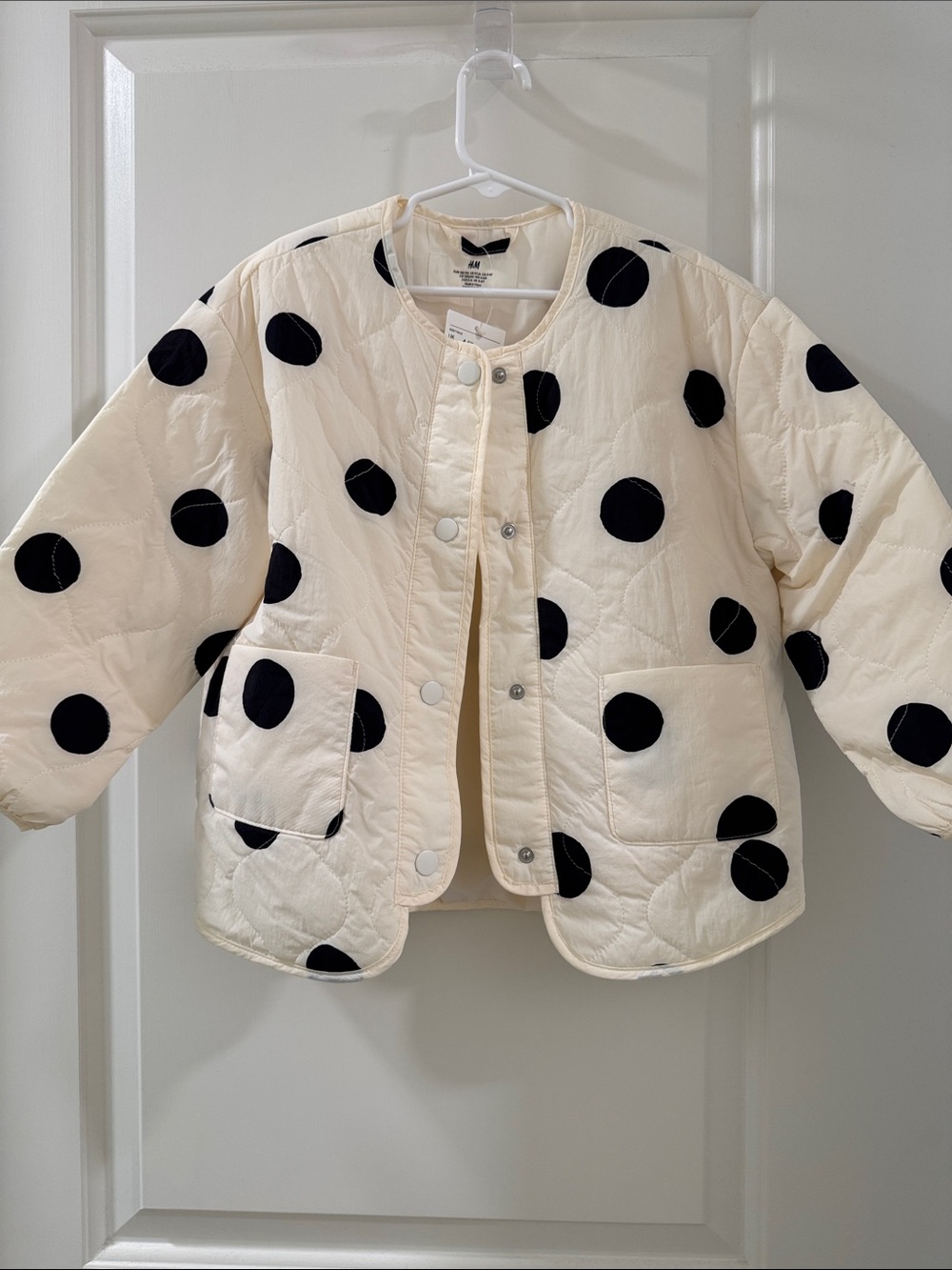 H&M Kids Cream Jacket with Black Polka Dots